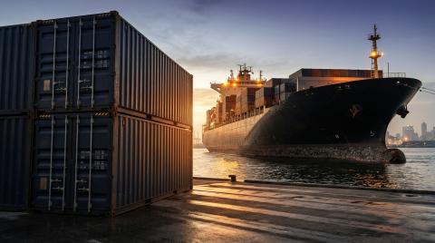 Cargo Ship Reaching Destination